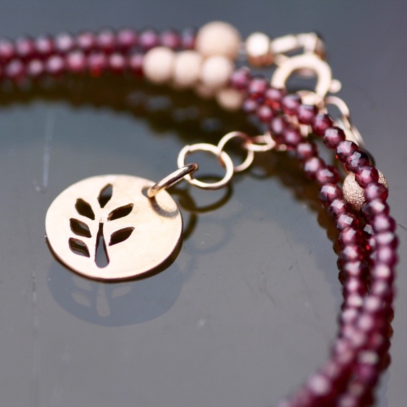 Natural Yellow Sapphire & Rhodolite Garnet Wrap Bracelet: 14k Rose Gold Filled - Picture 10 of 10
